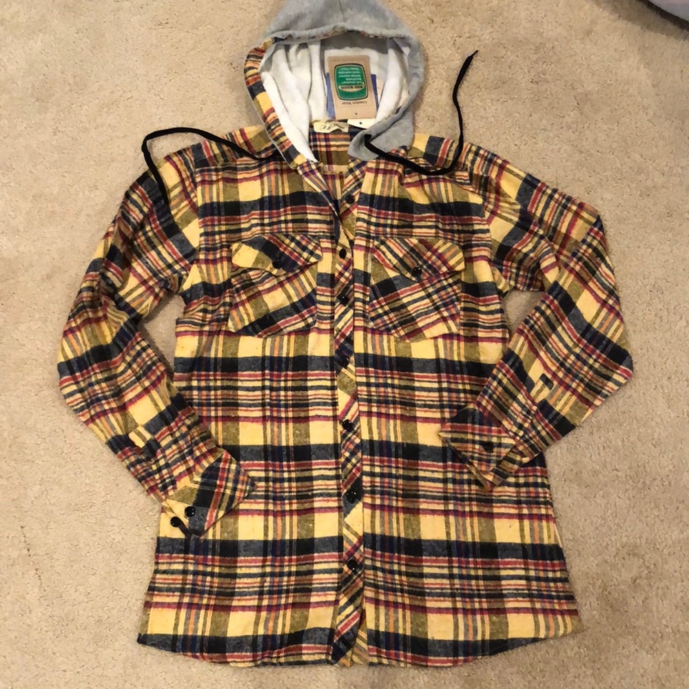 A La Tzarina Women’s Hooded Flannel Size M NWT